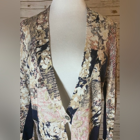 Nic+Zoe linen-blend patchwork cardigan sweater - Picture 2 of 5